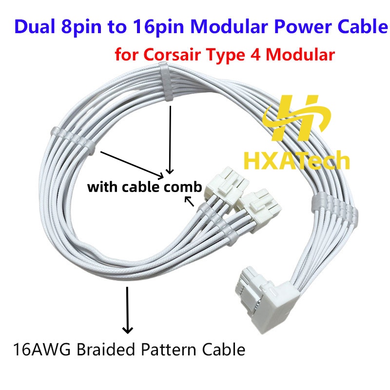 고품질 16AWG 브레이디드 패턴 듀얼 8핀-16핀 전 - Dual 8Pin To 16Pin 12Vhpwr Cable 리뷰 및 가격